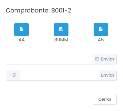 Opciones de Formato y Envío