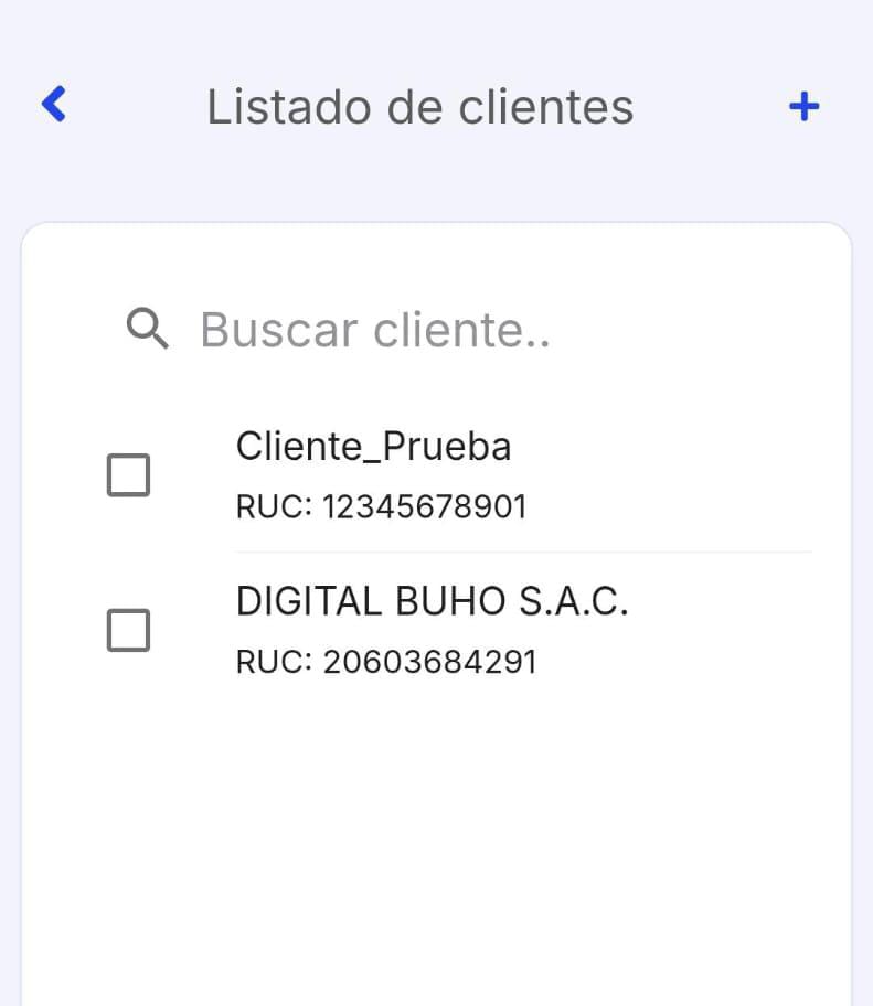 Selección de Cliente