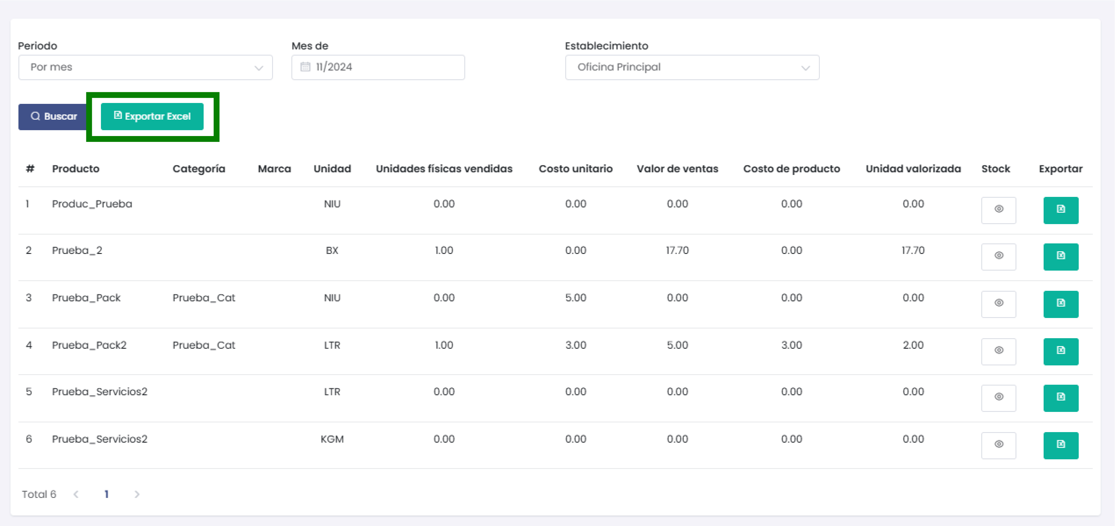 Exportar Resultados