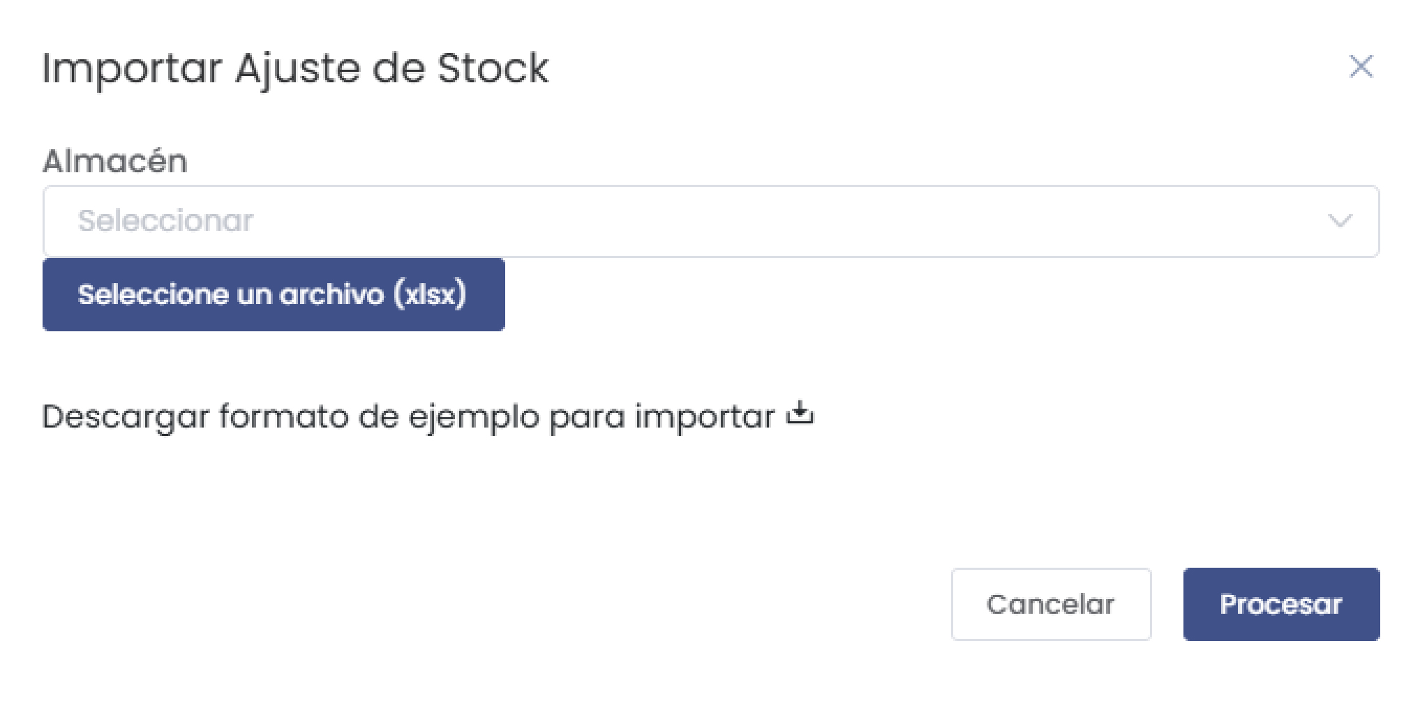 Importar ajuste de stock