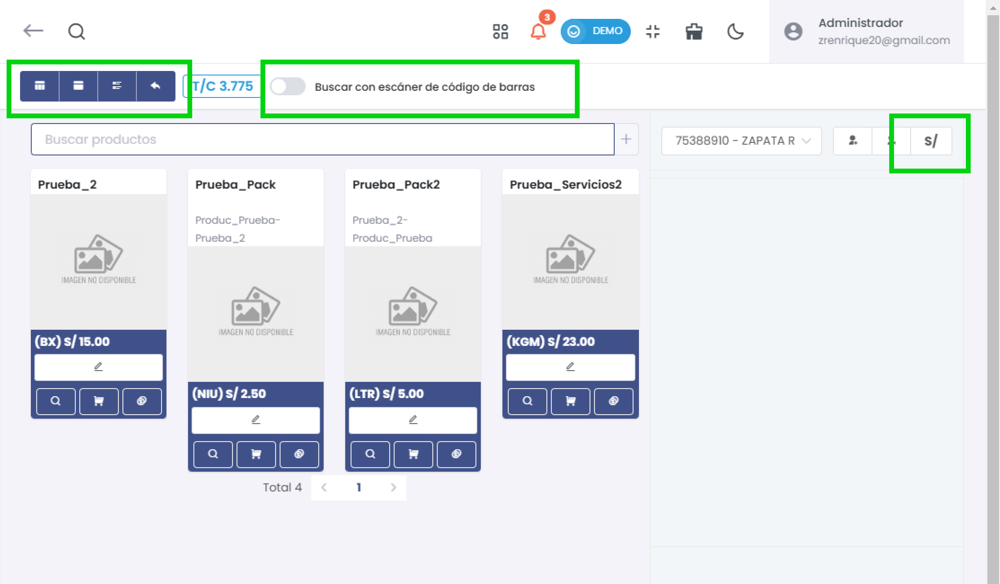 Opciones de visualización